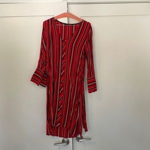 Black and red stripped button down dress (size xs)